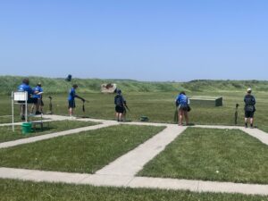 Not a Cloud. Hot and windy conditions met participants in the North Dakota State High School Clay Target League state championship events in Horace, N.D. June 18-20. Simonson Photo.